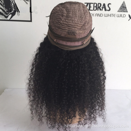 150% Density 360 Lace Frontal Wig Pre Plucked With Baby Hair Brazilian Remy Kinky Curly Lace Front Human Hair Wigs For Women